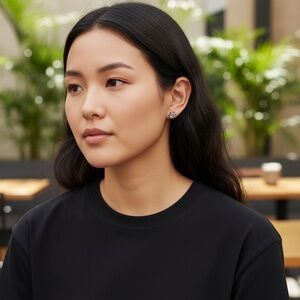 ✨ Juicy Couture Black Crystal Stud Earrings – Luxe Gift for the Stylish Woman